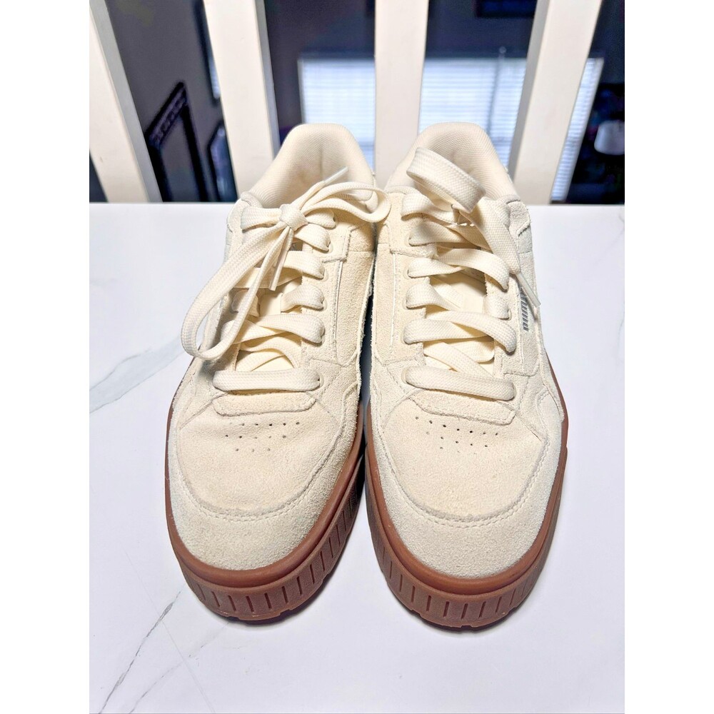 Puma Karmen II Idol Suede Sneakers Women Size 8.5 Cream Casual Shoe